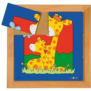 Educo Puzzel dier moeder en kind – giraf | educatieve materialen geografie | puzzel - spelen en losmaken - houten puzzel | vanaf 72 maanden | tot 132 maanden