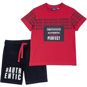 Chicco 2-delige set T-shirt en shorts, casual broek voor jongens (1 stuk), rood (2)