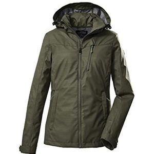 killtec Kos 91 Wmn Sftshll softshelljas / outdoorjas met afneembare capuchon voor dames, Donkere Olijf