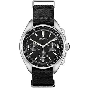 Bulova Heren chronograaf quartz horloge met nylon band 96A225 zwart chronograaf chronograaf, zwart., chronograaf