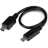 StarTech.com 20 cm USB OTG Micro USB naar Mini USB Kabel - On-The-Go USB Adapter - M/M - Zwart (UMUSBOTG8IN)