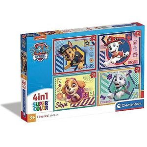 Clementoni - 21526 - Supercolor puzzel 4-in-1 - Paw Patrol - progressieve puzzel (12, 16, 20, 24 stuks), puzzel kinderen 3 jaar, cartoon puzzel - gemaakt in Italië