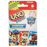 Mattel GmbH UNO Junior La Paw Patrol: de film, gezelschapsspel en 56 kaarten met de afbeelding van de cartoon, 2-4 spelers, voor kinderen vanaf 3 jaar, HGD13