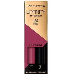 Max Factor Lipfinity Lip Colour Vivacious 40 – kusechte lippenstift met 24 uur grip zonder uit te drogen, met intensieve kleurafgifte, nauwkeurige applicator en intensief verzorgende glanzende toplaag