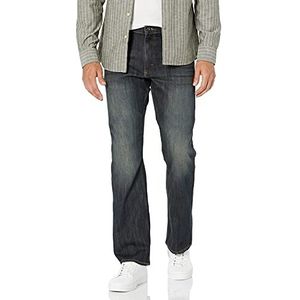 Wrangler Relaxed Fit Boot Cut Jean Holgado Heren, Elastisch, blauw/zwart.