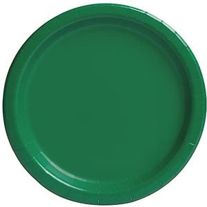 Unique Party - Milieuvriendelijke papieren borden - 23 cm - kleur: smaragdgroen, verpakking van 16, 31850EU, smaragdgroen
