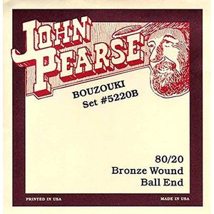John Pearse Strings® 5220B snarenset voor Irish Bouzouki – 80/20 brons wound – bal-end – 10 snaren – Light Gauge Customs 11-40
