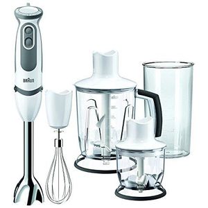 Braun MQ5045 Aperitive Staafmixer, Roestvrij Staal, Wit