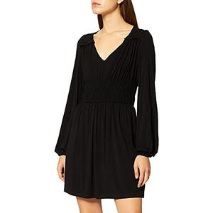 NA-KD Casual mini-jurk voor dames met opvallende tailleband, zwart.