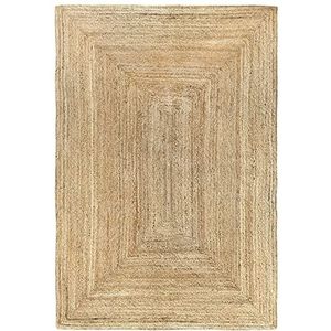 HAMID - Jute tapijt, natuurlijke kleuren, alhambra jute tapijt, 100% jutevezel, handgemaakt, tapijt voor woonkamer, eetkamer, slaapkamer, hal, natuurlijke kleur (120 x 170 cm)