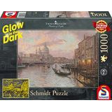 Schmidt Spiele Thomas Kinkade 59499 puzzel in de straten Venetië Glow in The Dark 1000 stukjes