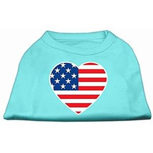 Mirage T-shirt met zeefdruk, Amerikaanse vlag, Aqua