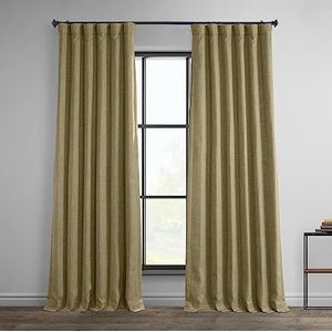 HPD Half Price Drapes BOCH-LN18538-96 ondoorzichtige gordijnen van linnen, voor slaapkamer, 127 x 243 cm, lichtbruin