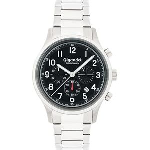 Gigandet Montre analogique à quartz japonais pour homme avec bracelet en acier inoxydable 8VNAG50NE/003, Noir, Bracelet