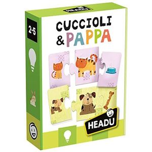 Headu Puppy's en gelei, een logicaspel voor de kleintjes It20058 educatief spel voor kinderen, 2-4 jaar, gemaakt in Italië