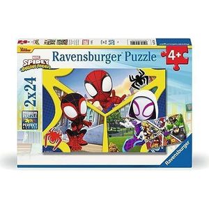 Ravensburger Kinderpuzzel 05729 - Spidey en zijn supervrienden - 2 x 24 stukjes speelpuzzel voor kinderen vanaf 4 jaar