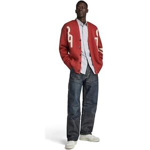 G-STAR RAW Holiday 89 GS Losse gebreide cardigan voor heren, Rood (Burned Red D24226-d514-624)