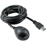 InLine usb 3.0 verlengkabel met sokkel 2m zwart 35652