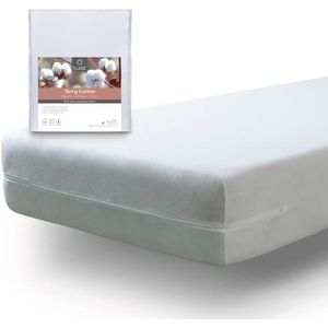 Tural - Matrashoes met Rits, Elastische Matrasvernieuwer Absorberende 100% Katoenen Badstof. Maat 120x190/200 cm. Voor Matrassen Van 30 cm Hoog