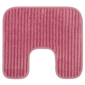 Gözze - Zachte antislip U-vormige toiletmat, 100% polyester, 50 x 45 cm - poederroze