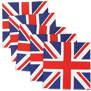 Baker Ross Queens Platinum Jubilee 2022 40 servetten met Britse vlag, 16,5 x 16,5 cm gevouwen, 33 x 33 cm opengeklapt, 40 stuks