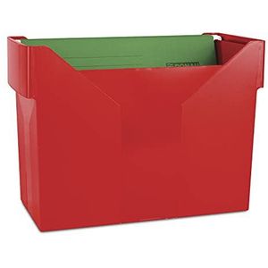 DONAU 7422001PL-04 hangmappenbox met 5 hangmappen, onbreekbaar, kunststof, A4, rood