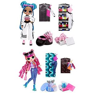 LOL Surprise OMG modepop, set van 2 Roller Chick & Chillax, exclusieve poppen met 40 verrassingen, waaronder outfits en accessoires, herbruikbare verpakking, serie 3, om te verzamelen, vanaf 4 jaar