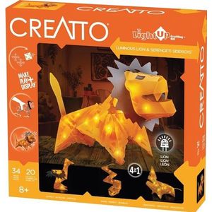 Kosmos Creatto Safari 3 stuks 3D lichtketting leeuw, vogelboeket, slang of rhino, creatieve decoratie voor slaapkamer, 34 stuks 20 stuks led-lichtketting voor kinderen en volwassenen