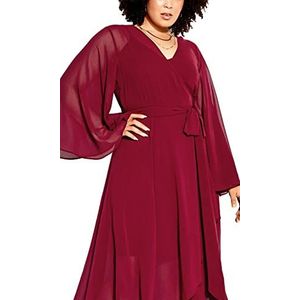 CITY CHIC Robe Fleetwood grande taille pour femme, rouge rubis, 44 grande taille