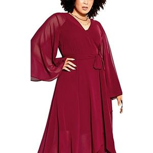 CITY CHIC Fleetwood damesjurk in grote maten, Ruby