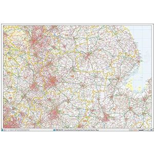 XYZ Maps Lincolnshire & Derbyshire Wandkaart, A0, 1189 x 841 mm