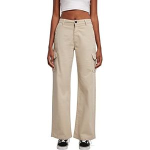 Urban Classics Dames korte broek met hoge taille, rechte cargobroek voor dames, Zachte mat