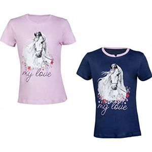 HKM Horse Spirit Uniseks kinder-T-shirt, roze, 104, Roze