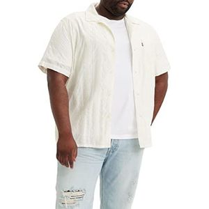 Levi's Big & Tall Sunset Camp Shirt Casual Shirt Heren (1 stuk), Walter Embroidery Bright White