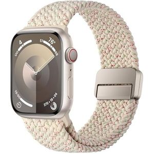 HITZEE Horlogebandje, gevlochten, elastisch, nylon, magneetsluiting, voor Apple Watch Ultra 2 Series 9/8/7/SE/6/5/4, compatibel met Apple Watch bandjes van 49, 45, 44, 42, 41, 40 en 38 mm