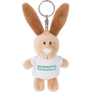 NICI 44721 sleutelhanger konijn met T-shirt en muis 10 cm