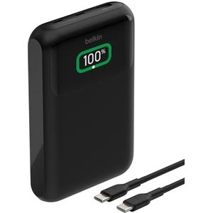 Belkin BoostCharge Externe batterij met 3 poorten voor laptop (20 K, USB-C en USB-A, USB-C Power Delivery, voor MacBook, iPhone 16 (alle modellen), iPad Pro, Galaxy S24 enz., zwart