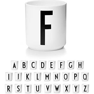 Design Letters A-Z - F Gepersonaliseerde mok van wit fijn porselein, individuele decoratieve mok voor elke gelegenheid, fijne porseleinen koffiemok als cadeau voor je dierbaren