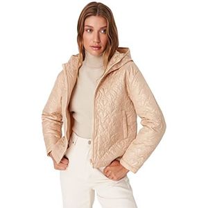 TRENDYOL Trendyol Dames winterjas Regular Puffer Plain Damesmantel (1 stuk), Beige