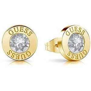 GUESS Clear Crystal Logo Studs GL, geel (goud), maat N, roestvrij staal, kristal, rvs, Kristal