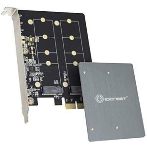 IO Crest Dual M.2 B-Key PCI-e 3.0 x1 adapter met koellichaam Jmicro JMB582, SI-PEX40153