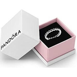 Pandora ring hart 925 sterling zilver 190980, Zilver, Zirkonia