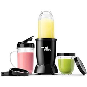 Magic Bullet, Elektrische blender met 9 accessoires, molen, smoothiemaker, multifunctionele blender, vermogen 200 W, zwart, MBR10B