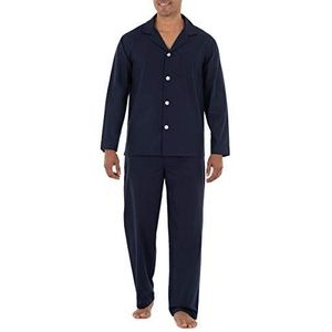 Fruit of the Loom Pyjamaset met lange mouwen van brede stof, voor heren, nachtblauw, maat M, Nachtblauw.
