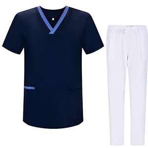 MISEMIYA - Unisex sanitair pyjama uniform medisch uniform G713-6802 navy G713-8 M, Marineblauw G713-8