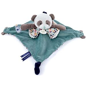 Doudou et Compagnie - Les Petits Futés - Knuffel met vingerpop Panda - Zwart - 30 cm - Cadeau voor geboorte - DC4056