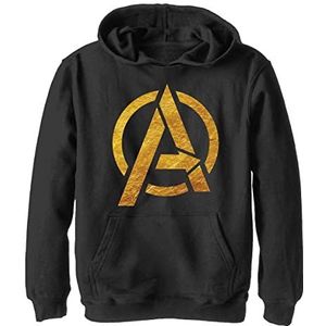 Marvel Gold Foil Avengers, uniseks sweatshirt met capuchon, kinderen, jongens, zwart, S, SCHWARZ