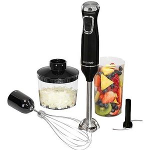 Daewoo 700 watt handmixer met hakmolen en karaf en 2 touch-snelheidsschakelaars, gemengde hakmolen, gemakkelijk te reinigen roestvrijstalen schacht en lemmet (220-240 V, 50 Hz, UK-stekker van het type G)