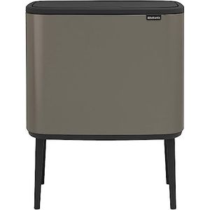 Brabantia - 316043 - Afvalbak Bo Touch Bin, 3x 11 liter, Platinum