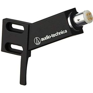 Audio Technica AT-HS4BK universele headset met vingerlift 1/2 inch houder voor 4-polige tonearms aluminium inclusief bevestigingsschroeven (naar keuze voor lineaire tonearms) (zwart)